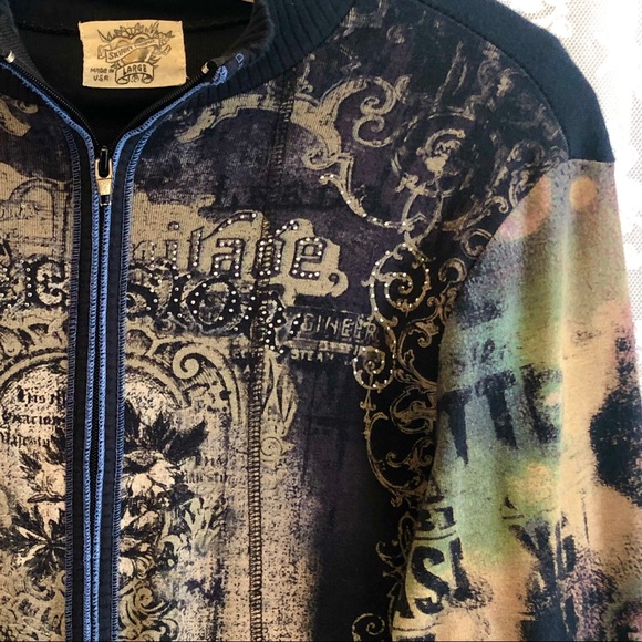 🌸HOST PICK🌸SKINNY MINNIE*NWOT Embellished Zip-Up - Picture 5 of 8